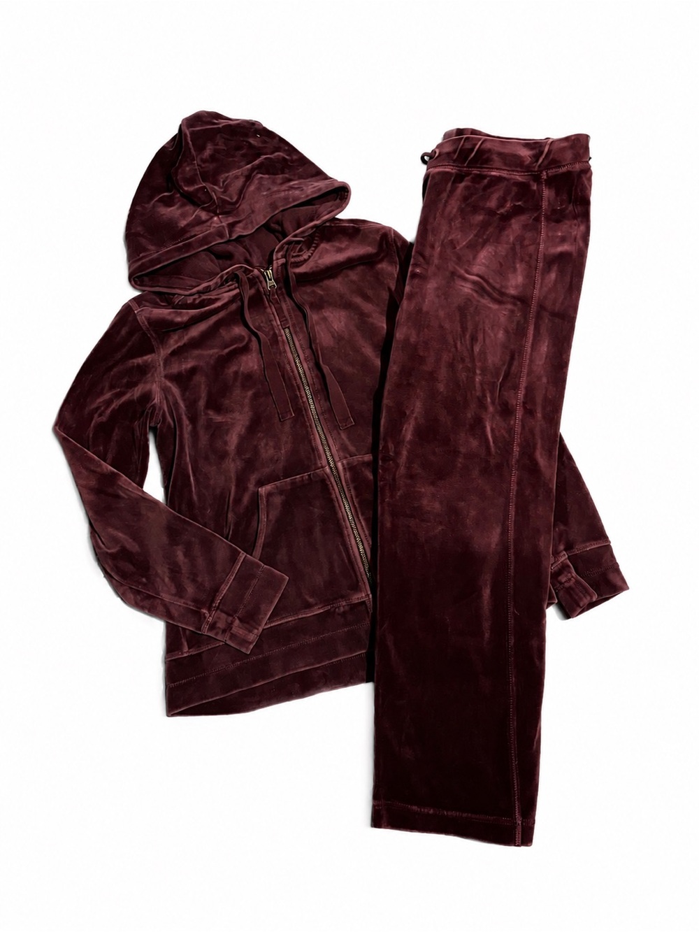 Eddie Bauer Velour Hoodie & Joggers in Plum